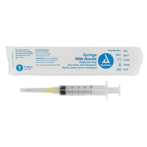 Syringe - Non-Safety with Needle - Luer slip by Dynarex 7004