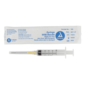 Syringe - Non-Safety with Needle - Luer slip by Dynarex 7005