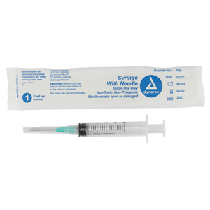 Syringe - Non-Safety with Needle - Luer slip by Dynarex 7006