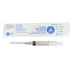 Syringe - Non-Safety with Needle - Luer slip by Dynarex 7009