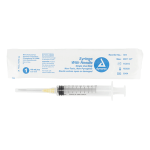 Syringe - Non-Safety with Needle - Luer slip by Dynarex 7011
