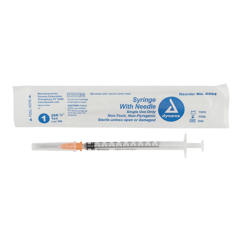 Syringe - Non-Safety with Needle - Luer slip by Dynarex 6994