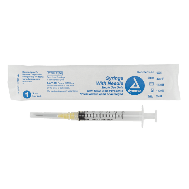 Dynarex | Syringe - Non-Safety with Needle - Luer slip by Dynarex | 6995