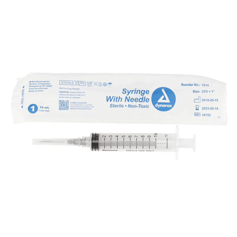 Syringe - Non-Safety with Needle - Luer slip by Dynarex 7014