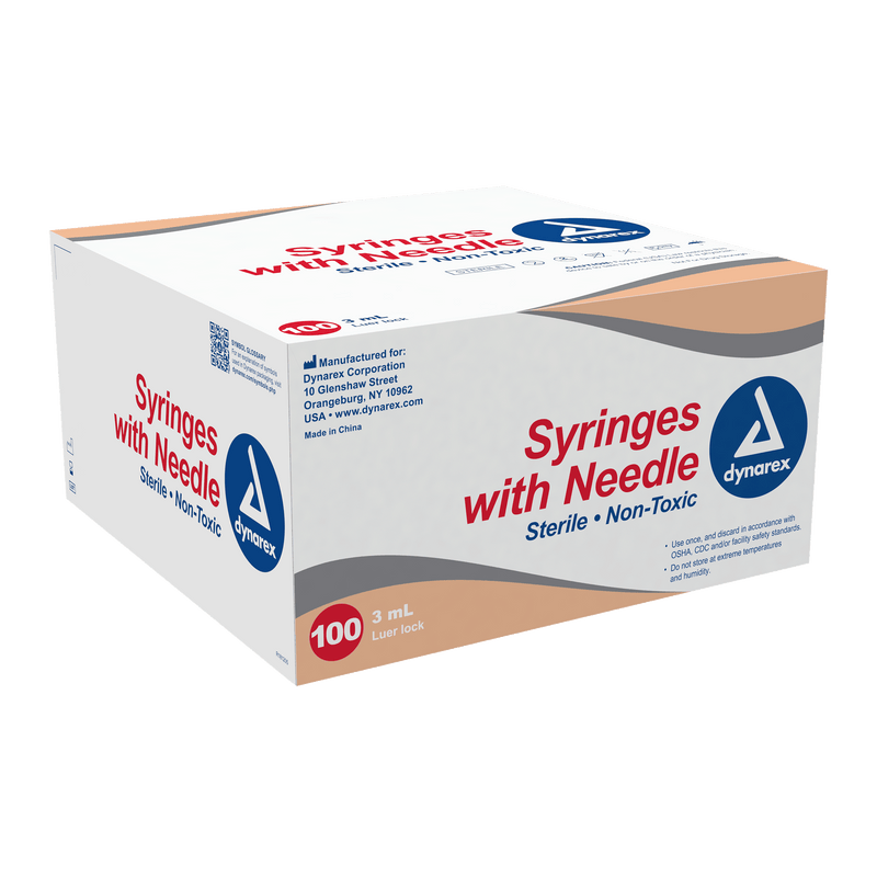 Syringe - Non-Safety with Needle - Luer slip by Dynarex 6994