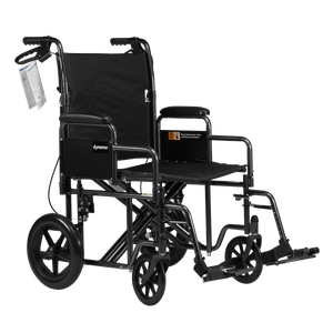 DynaRide Bariatric Transport Plus Wheelchair With Swing-Away Foot Rest And Detachable Desk Arm - 22" X 18" Seat 10244