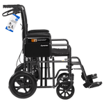 DynaRide Bariatric Transport Plus Wheelchair With Swing-Away Foot Rest And Detachable Desk Arm - 22" X 18" Seat 10244