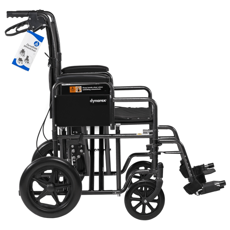 DynaRide Bariatric Transport Plus Wheelchair With Swing-Away Foot Rest And Detachable Desk Arm - 22