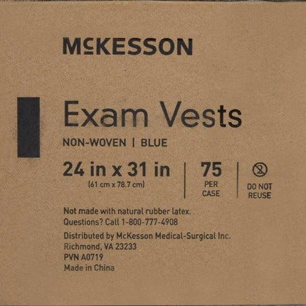Exam Vest McKesson Blue One Size Fits Most Front Opening Snap Closure Unisex | McKesson | SurgiMac
