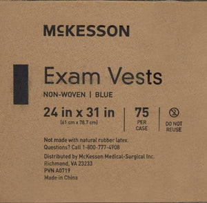 Exam Vest McKesson Blue One Size Fits Most Front Opening Snap Closure Unisex 143-70218N
