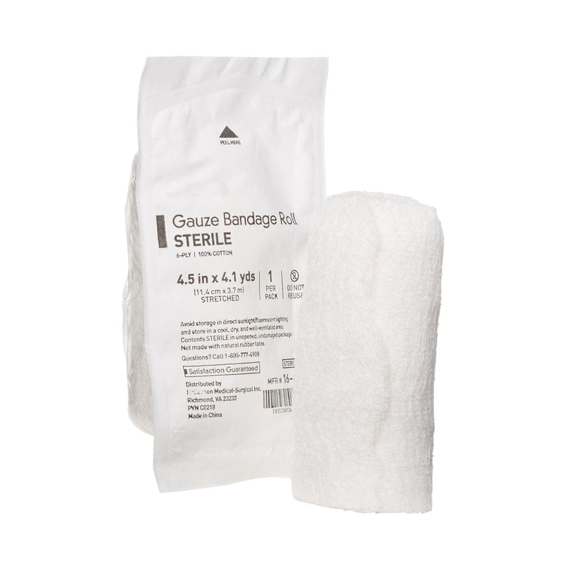 Fluff Bandage Roll Cotton 6-Ply 4-1/2 Inch X 4-1/10 Yard Roll Shape Sterile 16-4264-1