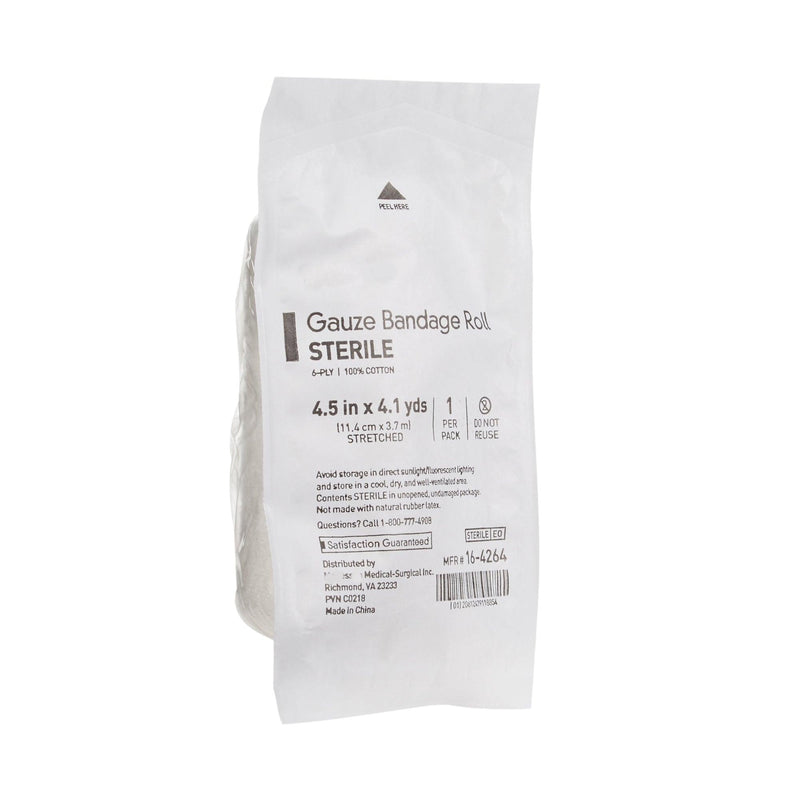 Fluff Bandage Roll Cotton 6-Ply 4-1/2 Inch X 4-1/10 Yard Roll Shape Sterile 16-4264-1