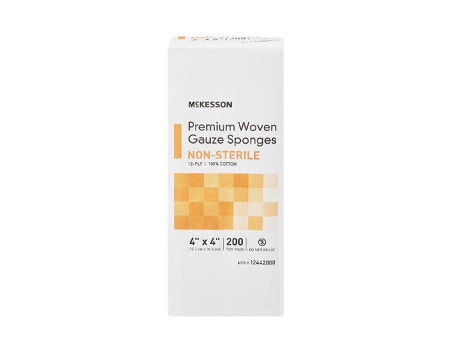 McKesson | Gauze Sponge McKesson Woven Cotton Square NonSterile | 12442000