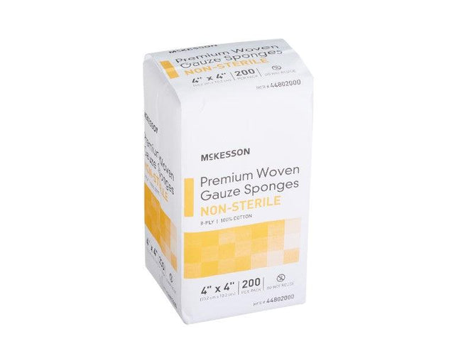 McKesson | McKesson Gauze Sponge Woven Cotton Square NonSterile | 44802000-BX