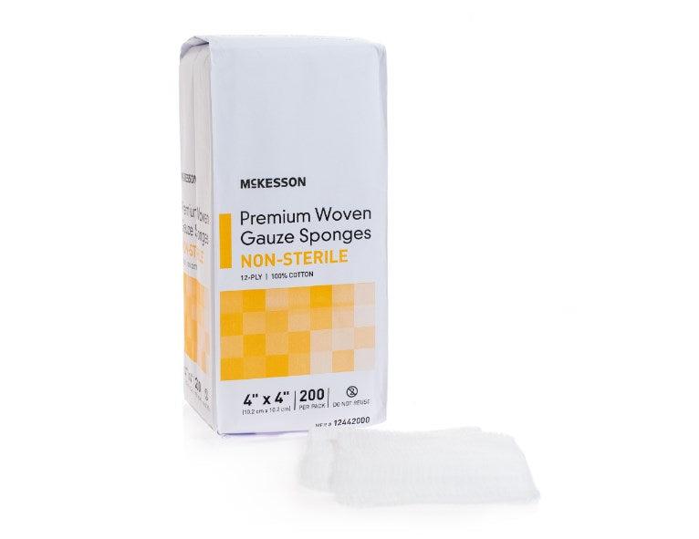 McKesson Woven Cotton Sponge Square NonSterile, Single Use 12442000