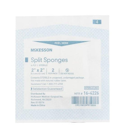 Drain Split Sponges | 16-4226 | | Gauze Dressings, General & Advanced Wound Care, I.V. Split Sponges, Split Sponges | McKesson | SurgiMac