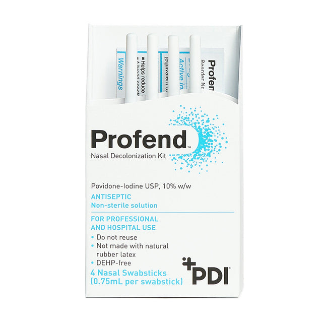 PDI | Impregnated Nasal Swabstick Kit Profend Povidone-Iodine NonSterile 4 per Pack | X12048-1