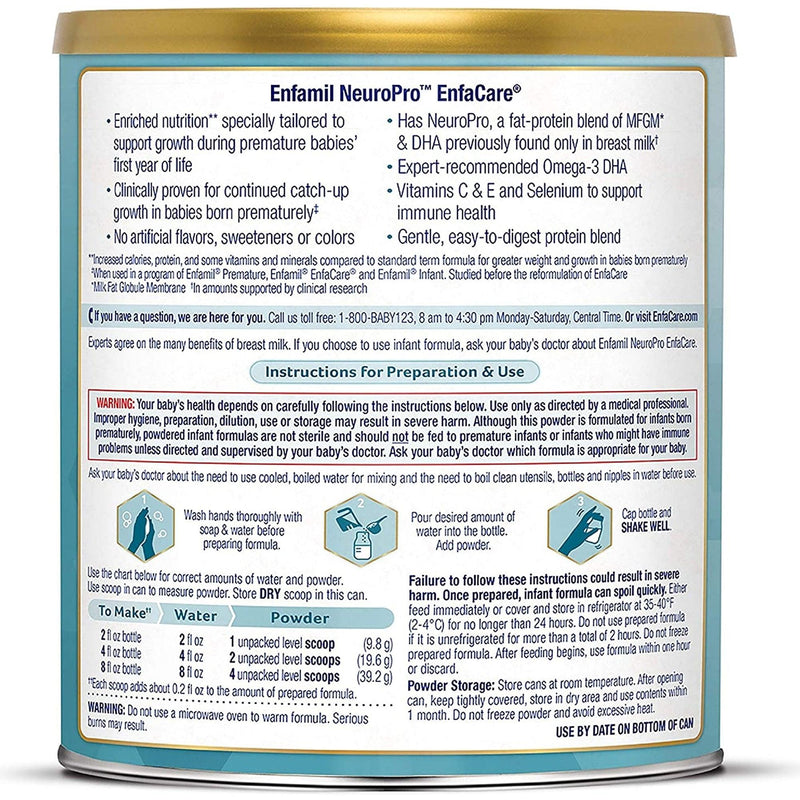 Infant Formula Enfamil® NeuroPro™ EnfaCare® 13.6 oz. Can Powder Milk-Based Premature 126105
