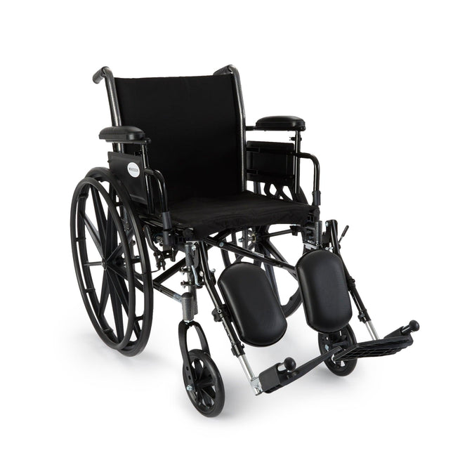 McKesson | Lightweight Wheelchair McKesson Dual Axle Desk Length Arm Elevating Legrest Black Upholstery 18 Inch Seat Width Adult 300 lbs. Weight Capacity | 146-K318ADDA-ELR