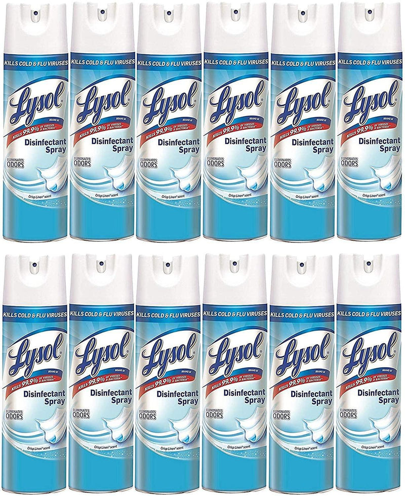 Lysol Disinfectant Spray, Crisp Linen, 228oz (12X19oz) 259737-12H