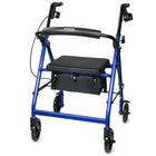 McKesson 4 Wheel Rollator Adjustable Height / Folding Aluminum Frame 146-R726BL