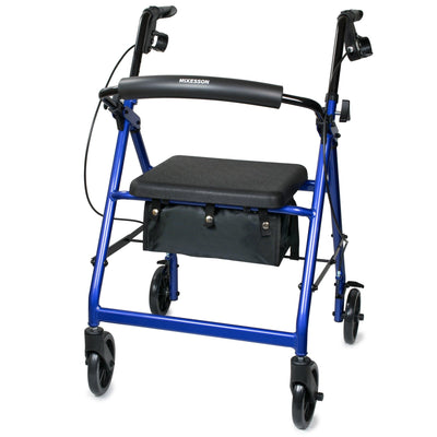 McKesson 4 Wheel Rollator Adjustable Height / Folding Aluminum Frame