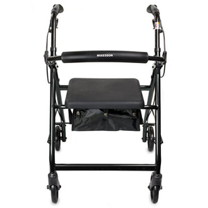 McKesson 4 Wheel Rollator Adjustable Height / Folding Aluminum Frame 146-R726BK