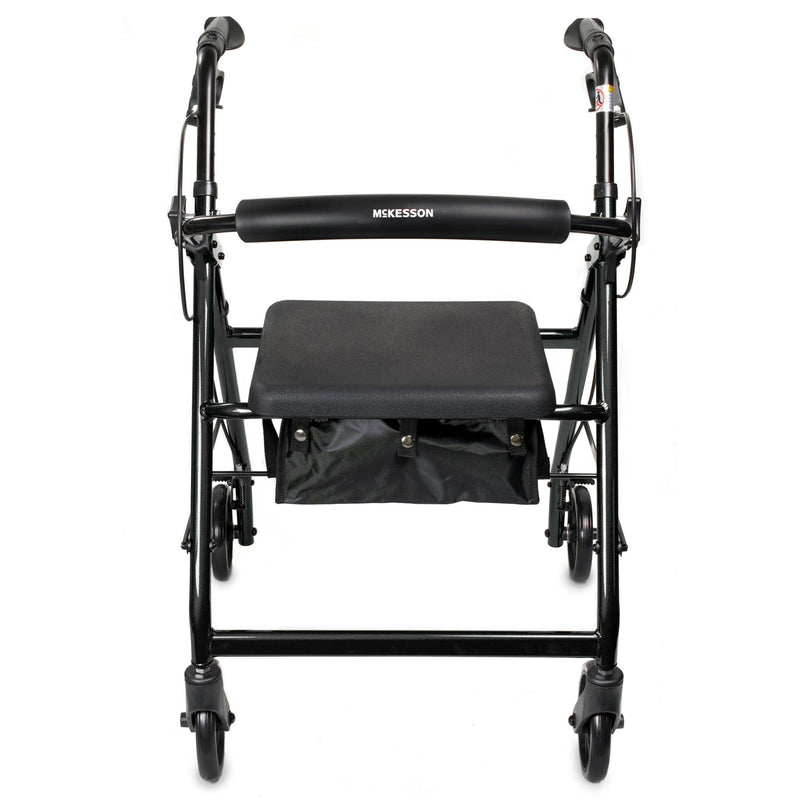 McKesson 4 Wheel Rollator Adjustable Height / Folding Aluminum Frame 146-R726BK