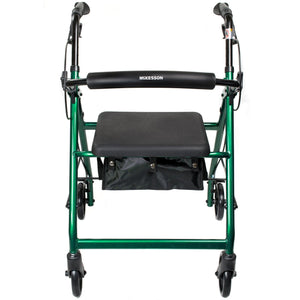 McKesson 4 Wheel Rollator Adjustable Height / Folding Aluminum Frame 146-R726BK