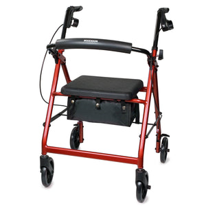 McKesson 4 Wheel Rollator Adjustable Height / Folding Aluminum Frame 146-R726RD