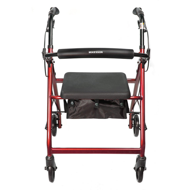 McKesson 4 Wheel Rollator Adjustable Height / Folding Aluminum Frame 146-R726BK