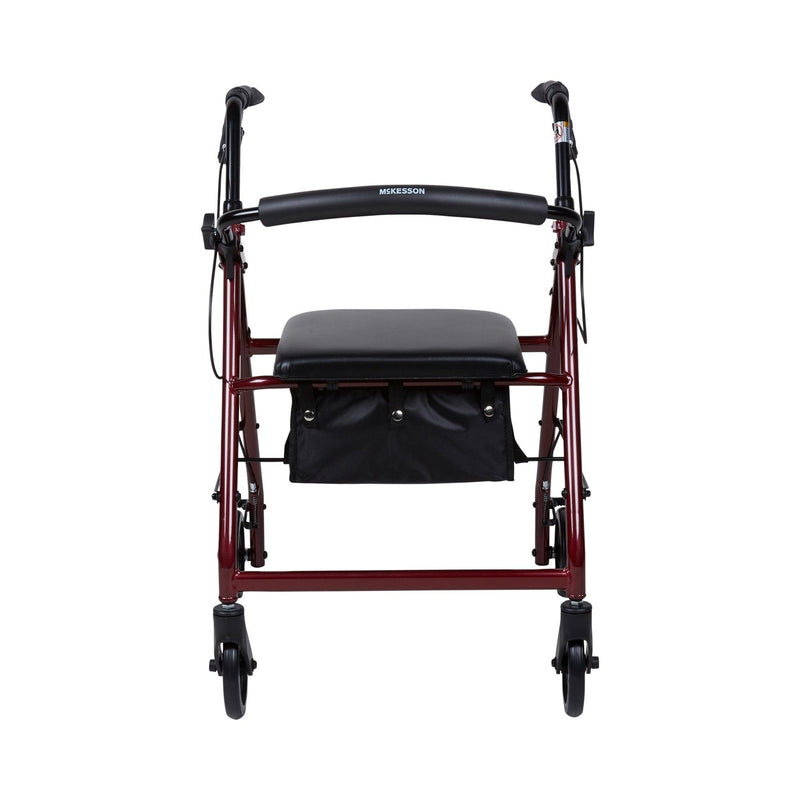 McKesson 4 Wheel Rollator Adjustable Height / Folding Aluminum Frame 146-R726BK