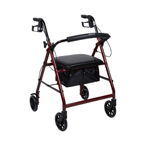 McKesson 4 Wheel Rollator Adjustable Height / Folding Aluminum Frame 146-R726BK