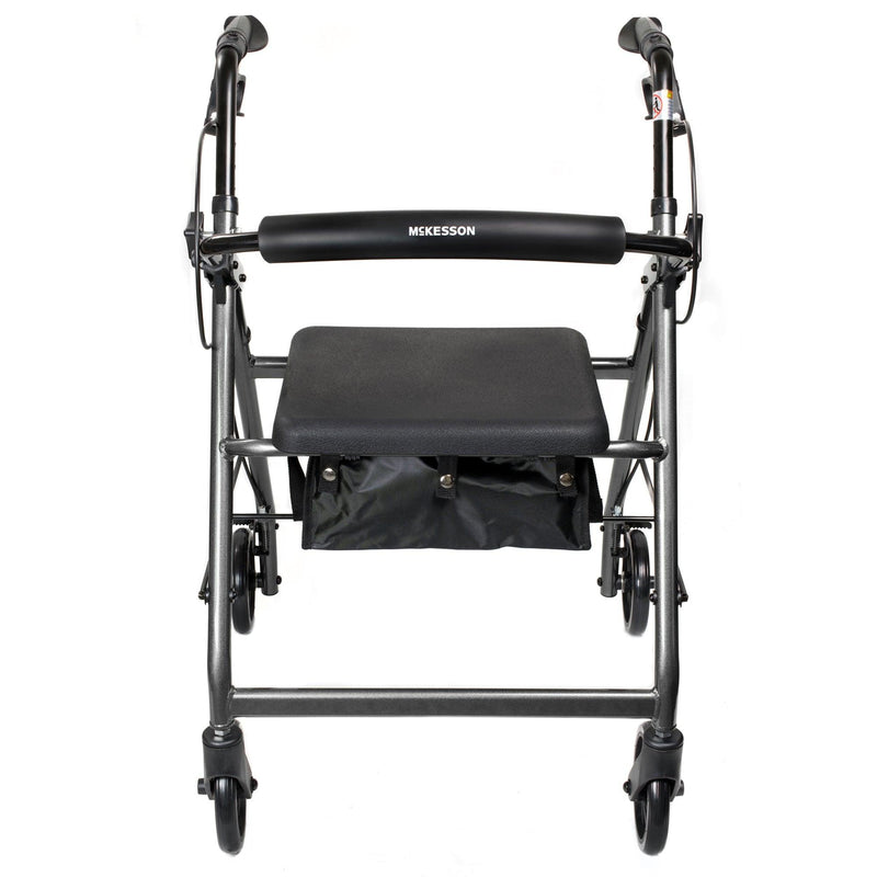 McKesson 4 Wheel Rollator Adjustable Height / Folding Aluminum Frame 146-R726SL
