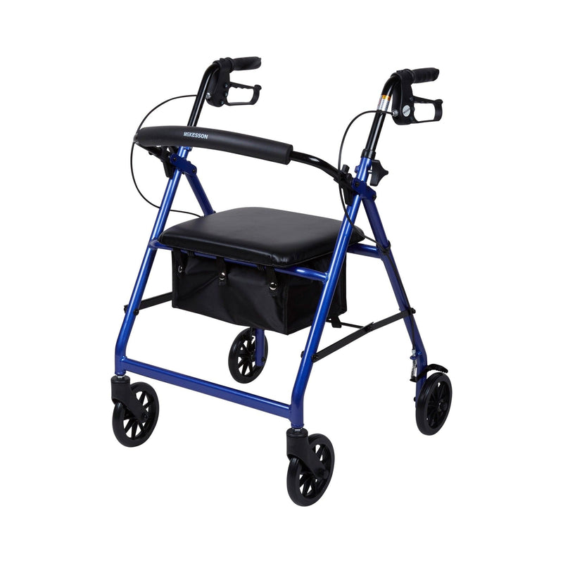 McKesson 4 Wheel Rollator Adjustable Height / Folding Aluminum Frame 146-R726BK