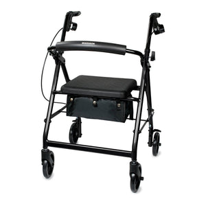 McKesson 4 Wheel Rollator Adjustable Height / Folding Aluminum Frame 146-R726BK