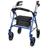 McKesson 4 Wheel Rollator Adjustable Height / Folding Steel Frame 146-10257BL-1