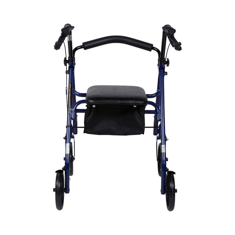 McKesson 4 Wheel Rollator Adjustable Height / Folding Steel Frame 146-10257BL-1