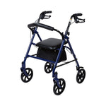 McKesson 4 Wheel Rollator Adjustable Height / Folding Steel Frame 146-10257BL-1