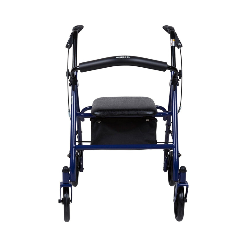 McKesson 4 Wheel Rollator Adjustable Height / Folding Steel Frame 146-10257BL-1