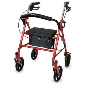 McKesson 4 Wheel Rollator Adjustable Height / Folding Steel Frame 146-10257RD-1