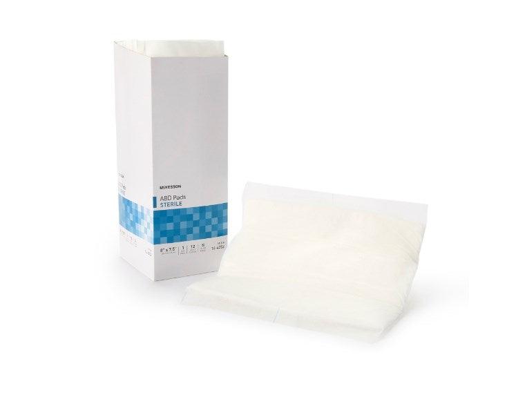 McKesson Abdominal Pad Nonwoven Cellulose Rectangle Sterile 16-4252-BX