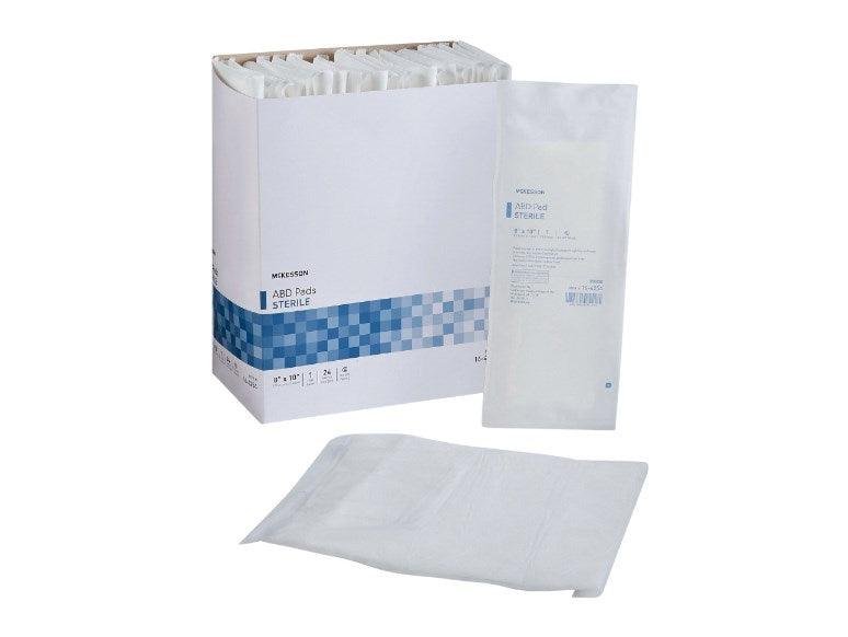 McKesson Abdominal Pad Nonwoven Cellulose Rectangle Sterile 16-4254-BX
