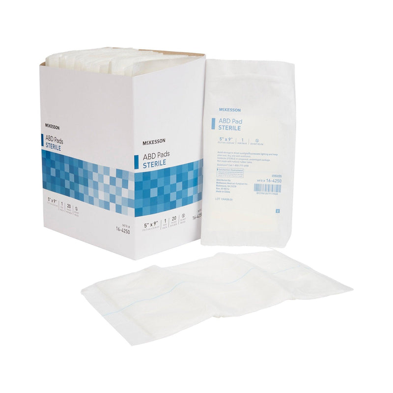 McKesson Abdominal Pad Nonwoven Cellulose Rectangle Sterile 16-4252-CS1