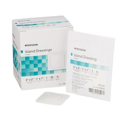 McKesson Adhesive Dressing Polypropylene / Rayon Square White Sterile | McKesson | SurgiMac