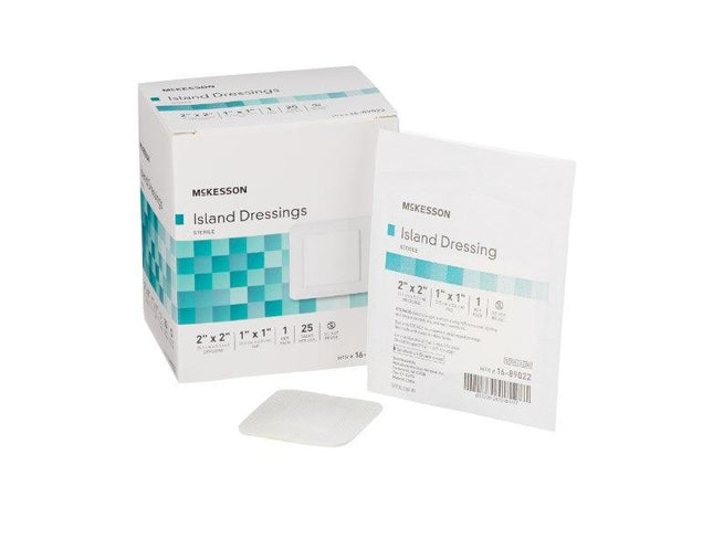 McKesson | McKesson Adhesive Dressing Polypropylene / Rayon Square White Sterile | 16-89022