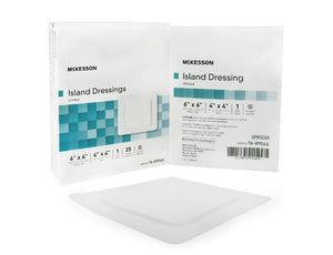 McKesson Adhesive Dressing Polypropylene / Rayon Square White Sterile 16-89022