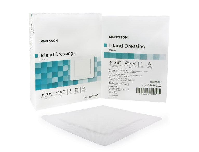 McKesson Adhesive Dressing Polypropylene / Rayon Square White Sterile 16-89022