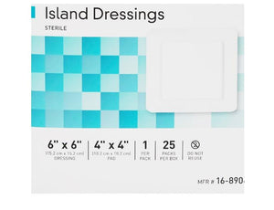 McKesson Adhesive Dressing Polypropylene / Rayon Square White Sterile 16-89022