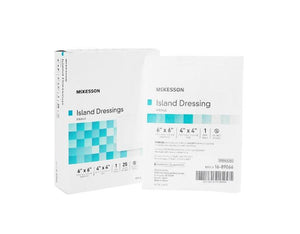 McKesson Adhesive Dressing Polypropylene / Rayon Square White Sterile 16-89022